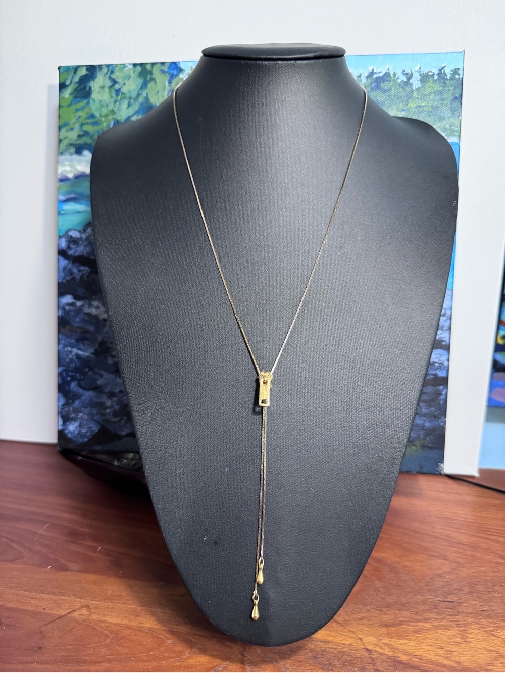Modernist Zipper Bolo Necklace.